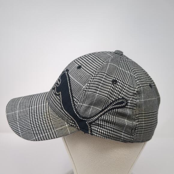 Puma Fitted Baseball Hat Gray One Size Embroidered Logo Plaid Outdoor - Picture 3 of 9